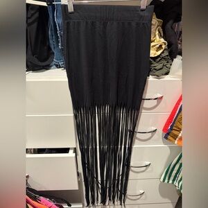 Nollie Black Skirt with Fringe